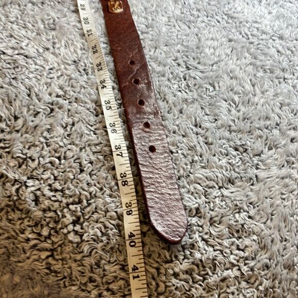 Beautiful Lg Solid Brass Western Leather Belt - Picture 4 of 4